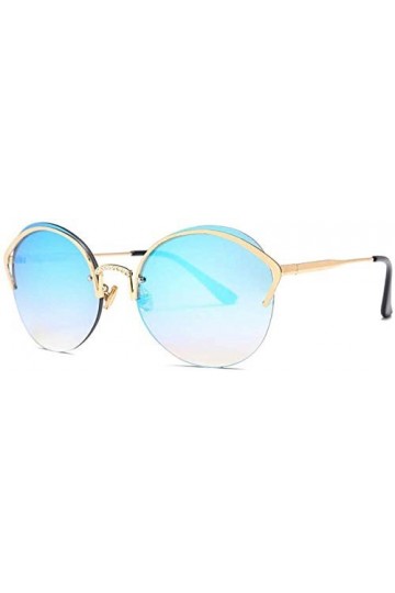 NIUASH Lunettes de Soleil polarisées Lunettes de Soleil Yeux de Chat sans Monture Femmes Vintage Lunettes de Soleil Rondes Mo