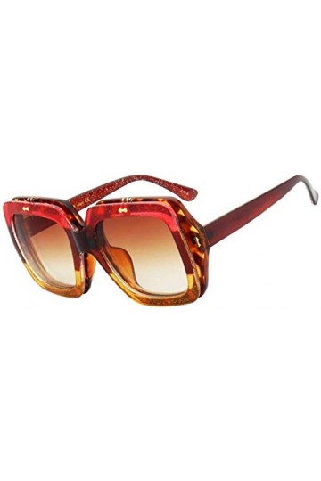 NIUASH Lunettes de Soleil polarisées Lunettes de Soleil Pliantes surdimensionnées Femmes Mode dégradé lentille carrée Lunette