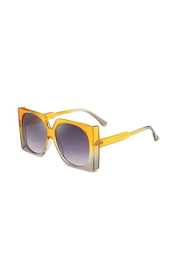HPIRME Lunettes de soleil carrées pour femmes Lunettes de soleil dégradées Femme Nuances surdimensionnées, 5, Taille unique