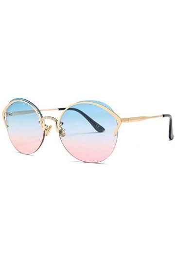 NIUASH Lunettes de Soleil polarisées Lunettes de Soleil Yeux de Chat sans Monture Femmes Vintage Lunettes de Soleil Rondes Mo