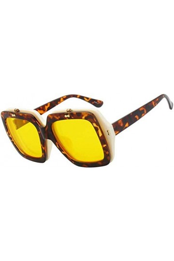 NIUASH Lunettes de Soleil polarisées Lunettes de Soleil Pliantes surdimensionnées Femmes Mode dégradé lentille carrée Lunette