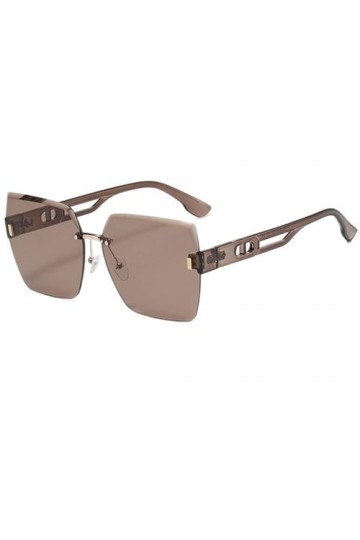 Lunettes de Soleil à Monture sans Cadre for Femmes, rétro, personnalisées, Anti-UV, dégradé, Nouvelle Collection 2023 Color 