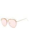 HPIRME Retro Rivets Femmes Lunettes de soleil sans monture Mesdames Gradient Punk Style Lunettes, Champagne, taille unique
