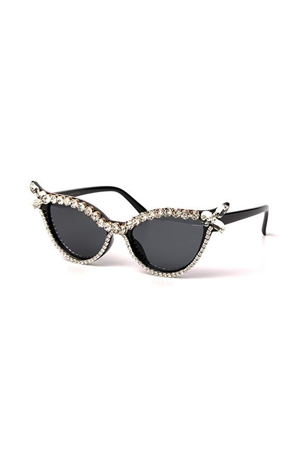 Mode Lunettes De Soleil Vintage Femmes Oeil De Chat Marque De Luxe Designer Lunettes De Soleil Strass Rétro Petites Dames Lun
