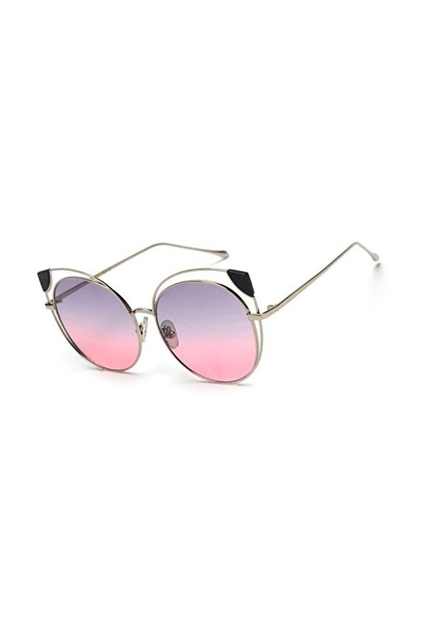 NIUASH Lunettes de Soleil polarisées Lunettes de Soleil Oeil de Chat Creuses Marron Femmes Vintage Dames Lunettes de Soleil M