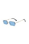 Lunette De Soleil Homme Mode Lunettes De Soleil sans Monture Femmes Vintage Dames Lentille Transparente Lunettes De Soleil po