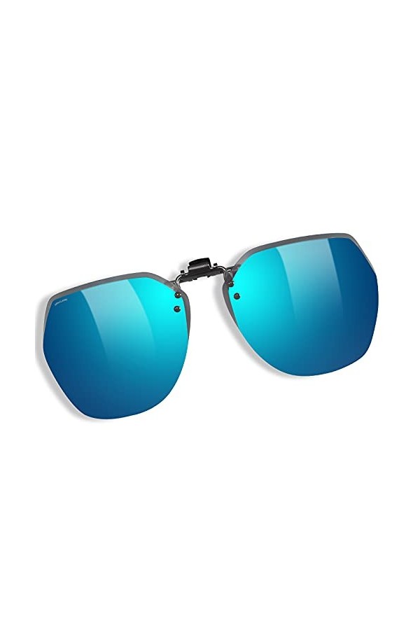 Lunettes de soleil à clipser polarisées UV 400 pour homme et femme Vision haute définition, bleu