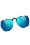 Lunettes de soleil à clipser polarisées UV 400 pour homme et femme Vision haute définition, bleu