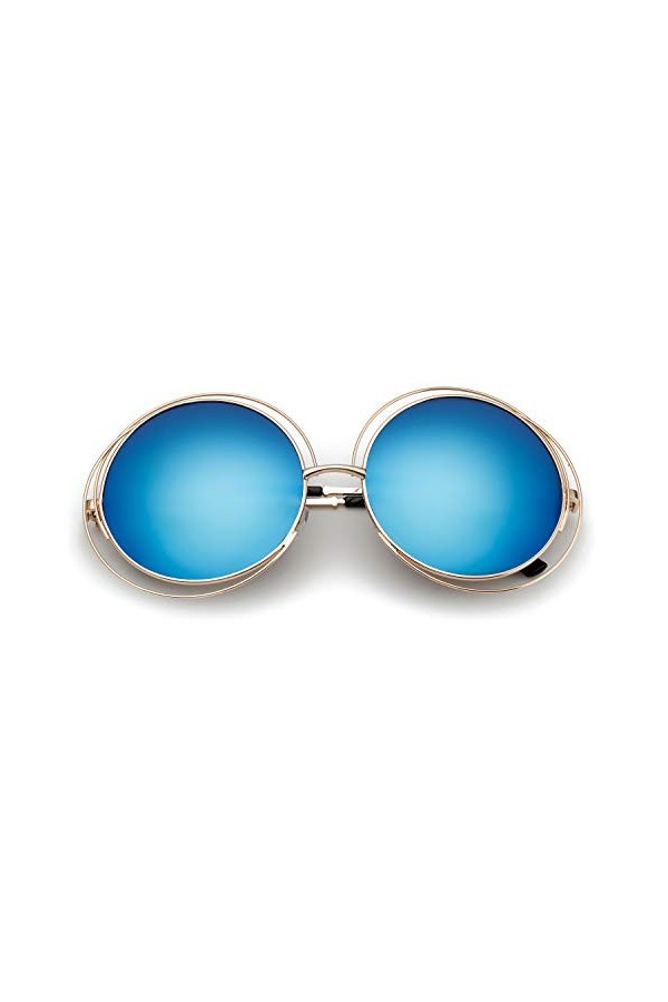 e-phoria Lunettes de soleil rondes artistiques | Élégant | Cadre en métal | Cadre d’or /