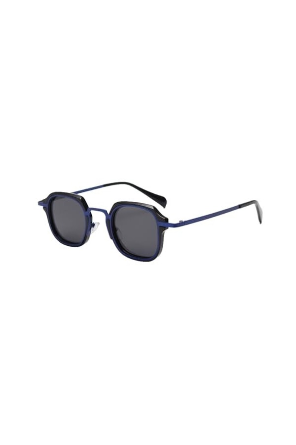 Lunettes de Soleil Vintage Femme polarisées Hommes rétro été Lunettes de Soleil carrées mâles pour Femmes Style punk métal UV