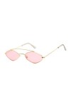 Lunettes de Soleil Hommes Petite Monture en métal Femmes Lunettes de Soleil Vintage, C5 Or Rose, Taille Unique