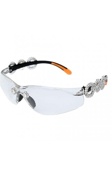 Diamond Rimless Lunettes de soleil Femmes Hommes Strass Lunettes de soleil Bouclier Goggle Lunettes Shades Sun Glass,3,Taille