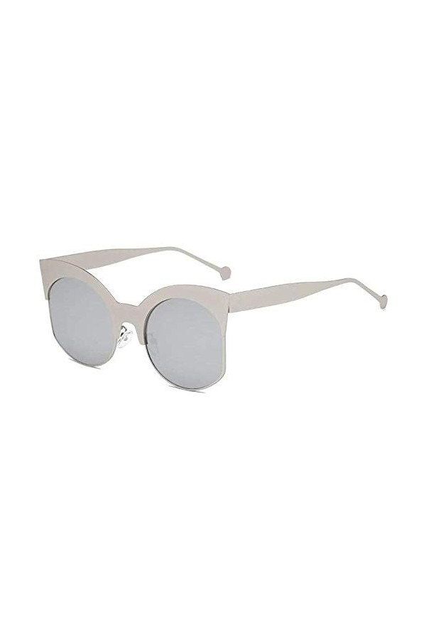 NIUASH Lunettes de Soleil polarisées Demi-Monture surdimensionnée Femmes Lunettes de Soleil Rondes Grand Cadre Lunettes de Co
