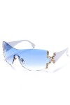 HPIRME Lunettes de soleil strass femmes lunettes de soleil dégradées nuances de conduite en plein air, 2, taille unique