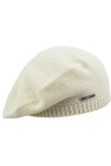MELEGARI Bonnet Basque en Tricot | Femme | 100 % Cachemire | Stresa Beret | Fabriqué en Italie, beige