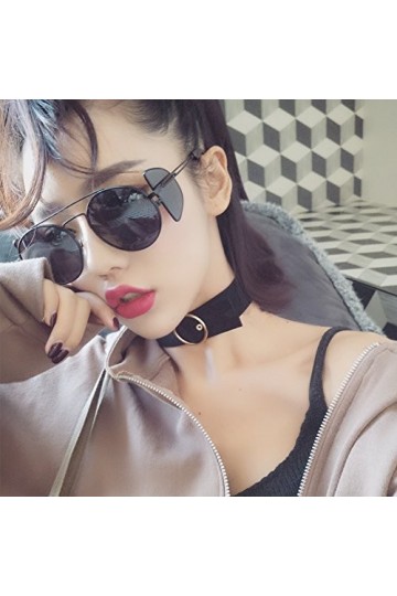 Lunettes de soleil gris et noir à monture dorée pour les femmes, lunettes de soleil hip-hop à face ronde