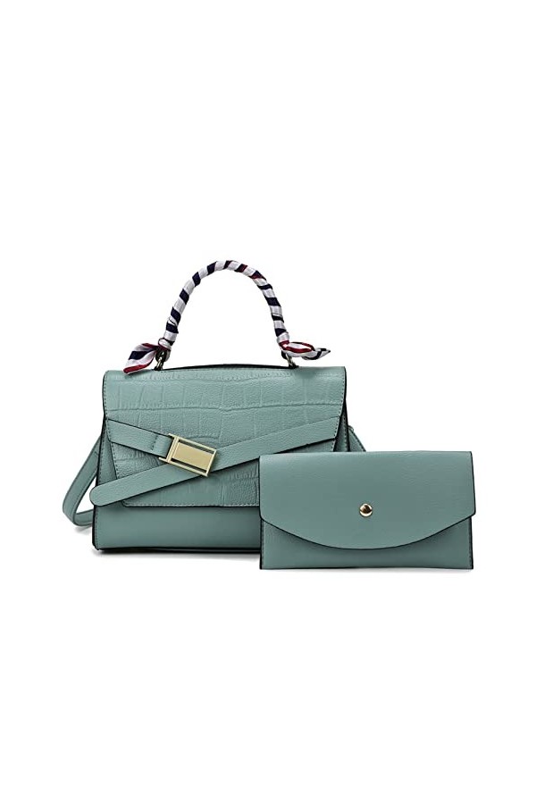 FANDARE Sac a Main Femmes Sacs Cabas Dépaule Sac à Bandouliere Sacoche Portés Epaule Cuir PU Sac Fourre-Tout 2pcs Sac Messag