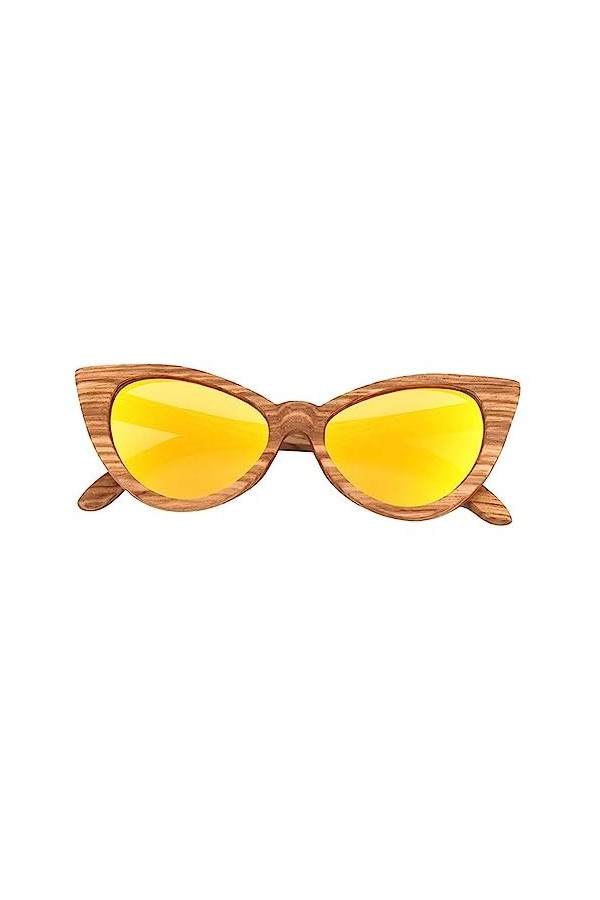 Lunettes de soleil polarisées à la mode for femmes lunettes de soleil lunettes en bois avec ocularia en bois Color : C1, Siz