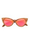 Lunettes de soleil polarisées à la mode for femmes lunettes de soleil lunettes en bois avec ocularia en bois Color : C1, Siz