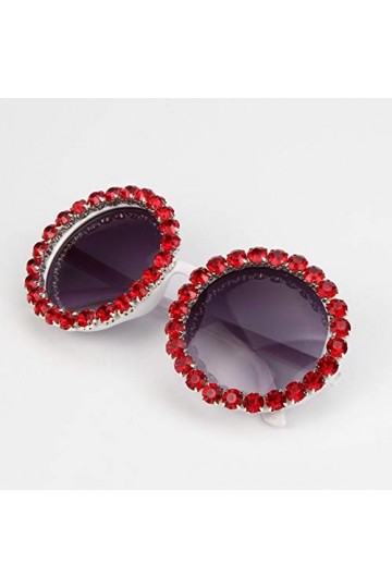 Mode Lunettes De Soleil Surdimensionnées De Luxe pour Femmes Lunettes De Soleil Strass Vintage Lunettes Rondes Hommes Nuances