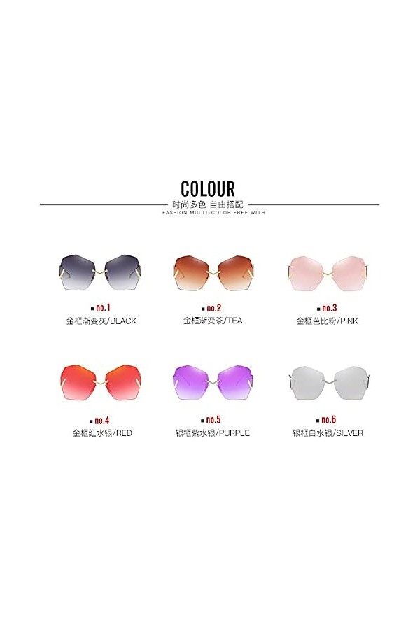 Mode Lunettes De Soleil sans Monture Femmes Lunettes De Luxe Lunettes De Soleil Vintage Nuances Lunettes Lunettes Brownlens