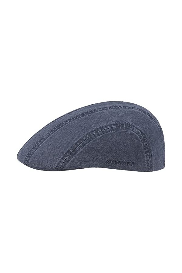 STETSON Casquette Plate Madison Delave Femme/Homme - en Coton Gavroche dété avec visière Printemps-été - L 58-59 cm Bleu