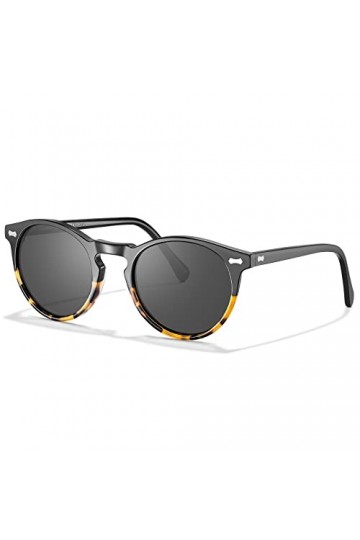 Carfia Retro Lunette de Soleil Homme Polarisée UV400 Protection pour la Conduite en Voyage