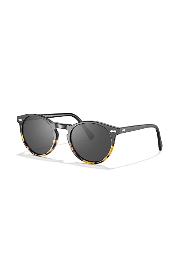 Carfia Retro Lunette de Soleil Homme Polarisée UV400 Protection pour la Conduite en Voyage