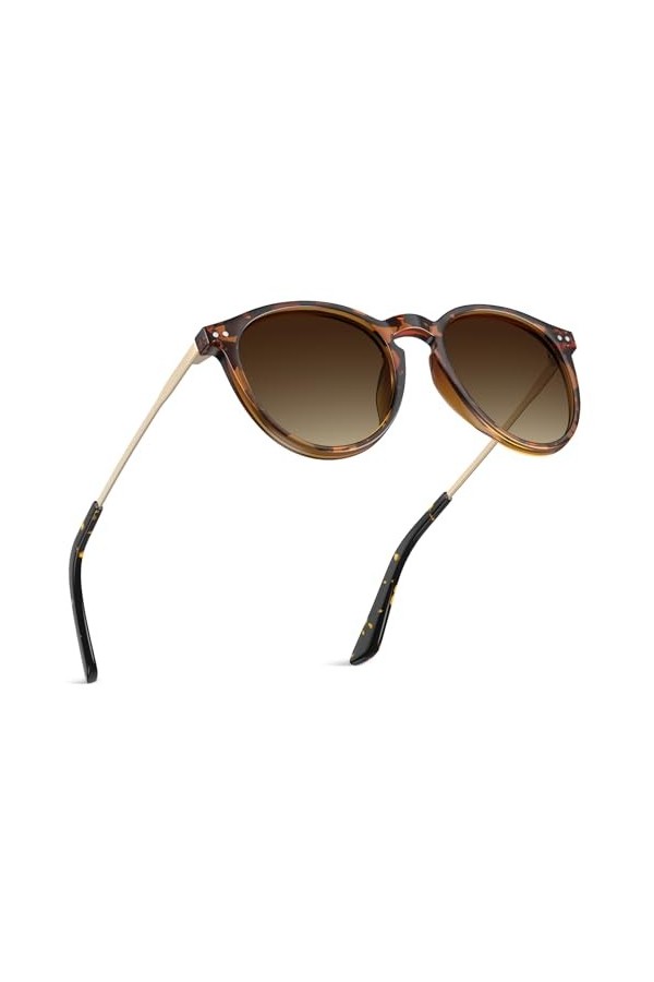 Carfia Lunettes de Soleil Polarisées Élégante Pour Hommes et Femmes Protection UV Légère Lunettes Rondes