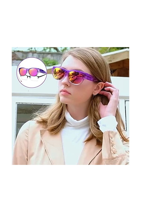 SHEEN KELLY Sur Lunette de Soleil Polarisé Femmes Mode Ovale sadapter sur les lunettes Goggles du Conducteur de lœil de cha