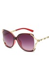 HIHELO Lunettes de soleil grand cadre lunettes de soleil femme petit visage lunettes de soleil plage -7 monture rouge fondu g