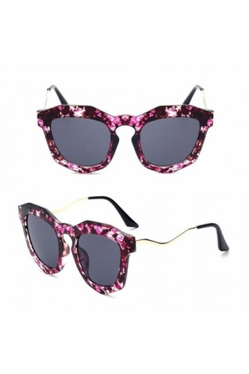 HPIRME Lunettes de Soleil Femmes Cat Eye Lady Femme Lunettes de Soleil Monture en Métal Pliage, 2, Taille Unique