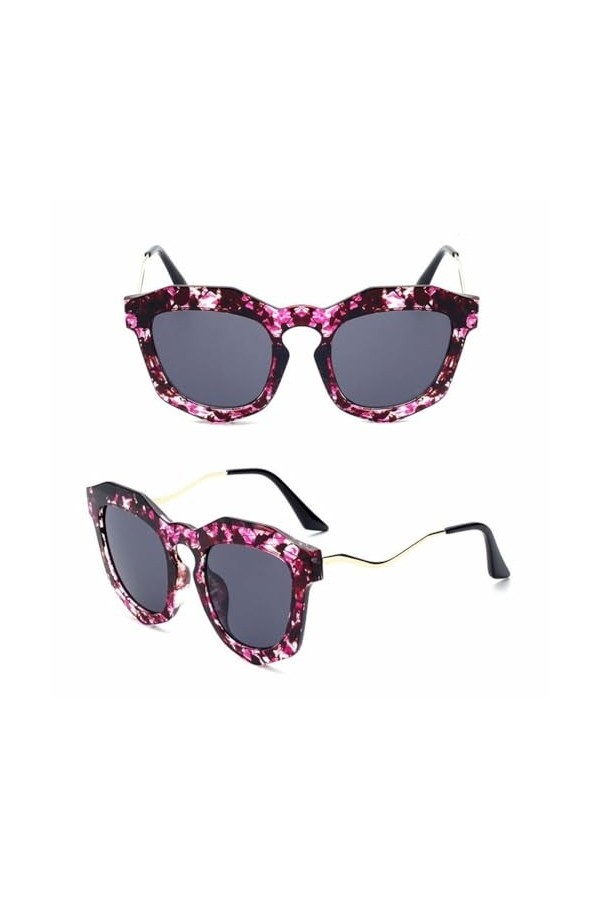 HPIRME Lunettes de Soleil Femmes Cat Eye Lady Femme Lunettes de Soleil Monture en Métal Pliage, 2, Taille Unique