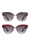 proSPORT Lunettes de soleil bifocales pour femme avec monture demi-corne CatEye, Noir, doré, fumé X, rose, doré, marron, Larg