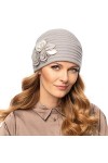 VIVISENCE Bonnet Classique Et Élégant 100% Laine Handmade 7069, Fabriqué en UE, Gris,UNI