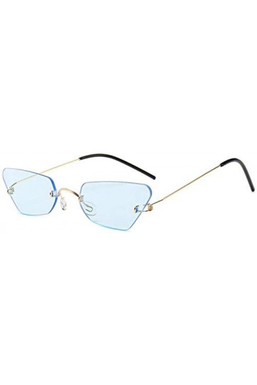 NIUASH Lunettes de Soleil polarisées Petites Lunettes de Soleil Yeux de Chat Femmes étroites Mince métal Ultra léger rétro Lu