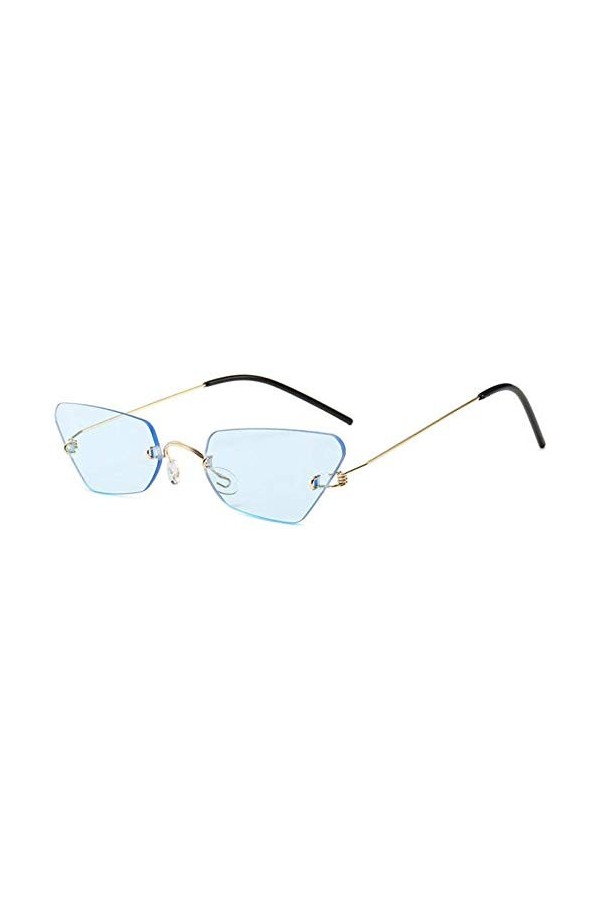 NIUASH Lunettes de Soleil polarisées Petites Lunettes de Soleil Yeux de Chat Femmes étroites Mince métal Ultra léger rétro Lu