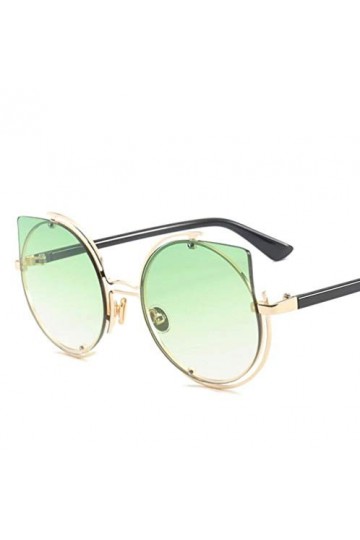 NIUASH Lunettes de Soleil polarisées Dames Oeil de Chat Lunettes de Soleil Rondes Femmes Lunettes de Soleil dégradées pour Fe