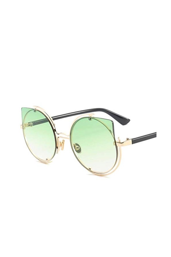 NIUASH Lunettes de Soleil polarisées Dames Oeil de Chat Lunettes de Soleil Rondes Femmes Lunettes de Soleil dégradées pour Fe