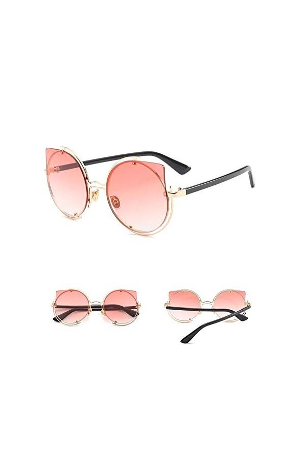 NIUASH Lunettes de Soleil polarisées Dames Oeil de Chat Lunettes de Soleil Rondes Femmes Lunettes de Soleil dégradées pour Fe