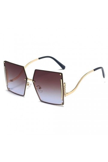MUTYNE Lunettes de soleil carrées surdimensionnées couleur bronzée dégradée avec monture de vague lunettes de soleil rectangu