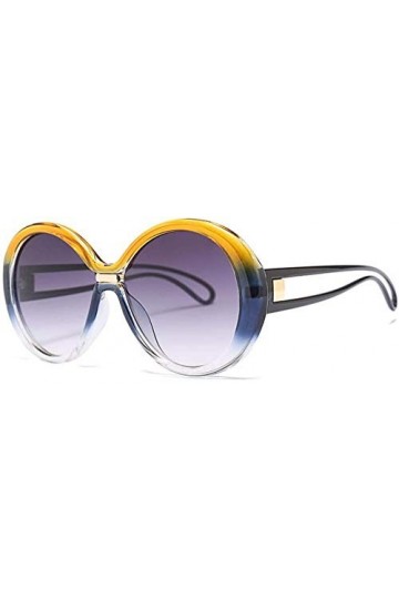 NIUASH Lunettes de Soleil polarisées Lunettes de Soleil Rondes Femmes dégradé Noir Marron Lunettes de Soleil surdimensionnées