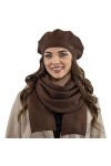 VIVISENCE Ensemble dhiver Béret + Echarpe 7005Kmpl, Marron,UNI