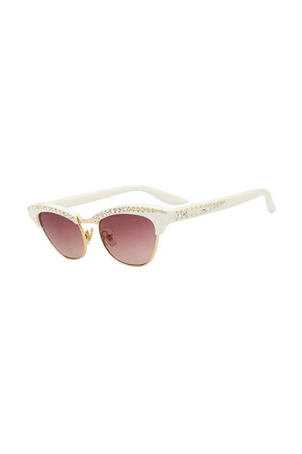 ZYIZEE Lunettes de Soleil Lunettes de Soleil Mode Oeil de Chat Femmes Luxe rétro Diamant Lunettes de Soleil Femme Uv400 lunet