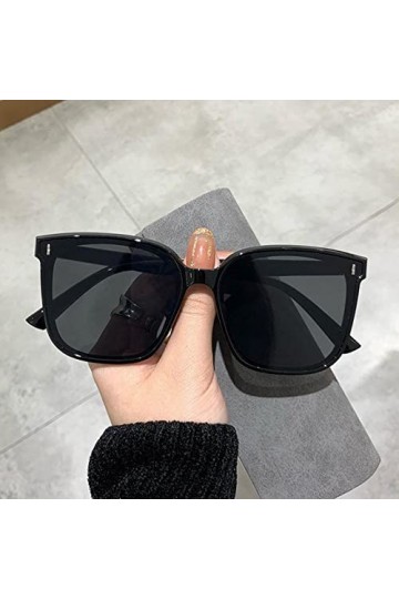 DAPERCI Classique Vintage carré Lunettes de Soleil Femmes surdimensionné Lunettes de Soleil Femmes Hommes rétro Noir Luxe Lun