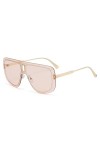 HPIRME Lunettes de Soleil Carrées Surdimensionnées Femmes Lunettes dHomme Une Pièce Sans Monture Lunettes à Dessus Plat, C04