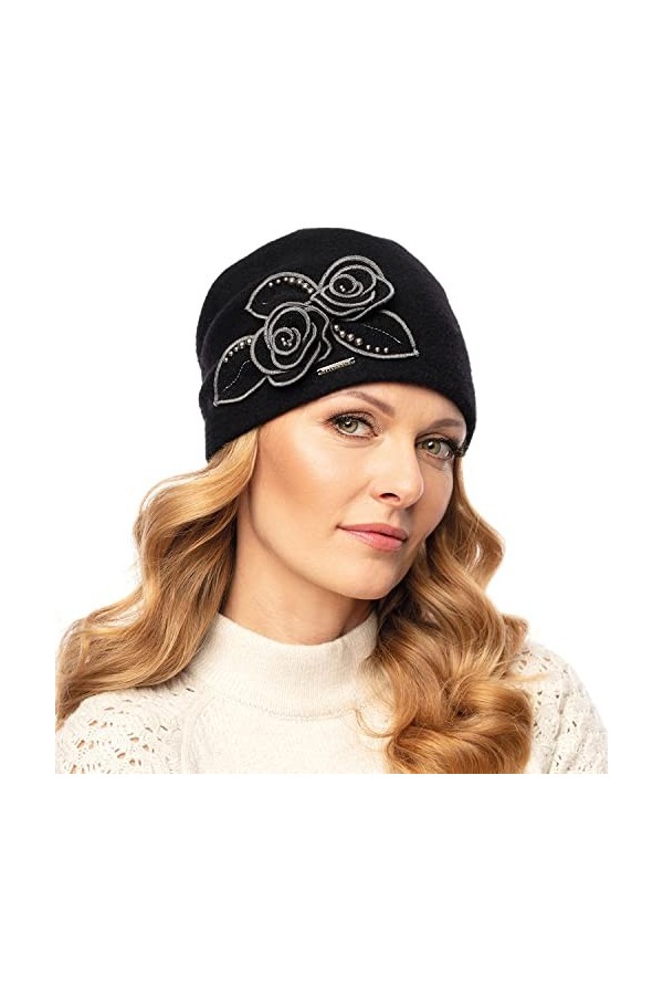 VIVISENCE Bonnet Classique Et Élégant Handmade 7068, Fabriqué en UE, Beige,UNI