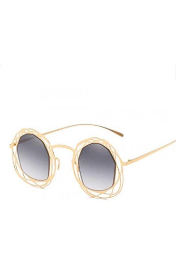 ZYIZEE Lunettes de Soleil Lunettes en Maille Unisexe Lunettes de Soleil Lunettes Femmes Hommes Nuances évider Cadre en métal 