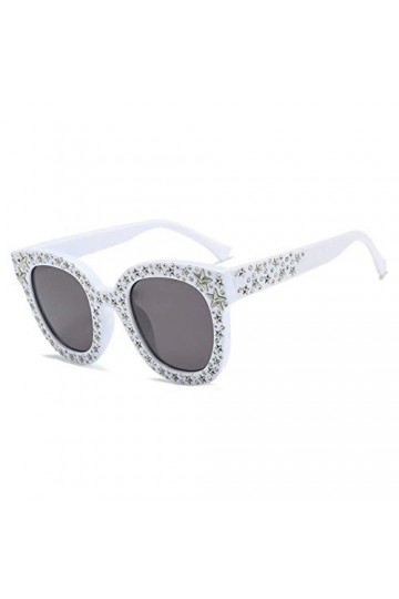 ZRTYJ Des lunettes de soleil Lunettes De Soleil Etoiles Strass Hommes Accessoires De Mode Marque Argent Noir Lunettes De Sole