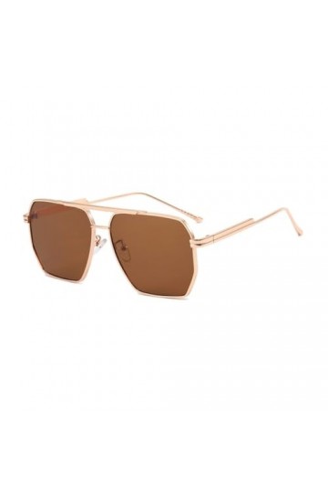 HPIRME Lunettes de soleil à monture carrée surdimensionnée en métal pour femmes et hommes, lunettes de soleil rétro vintage, 